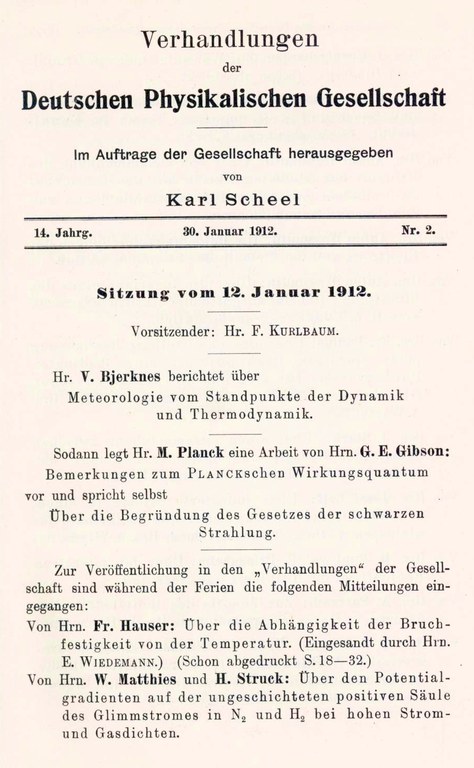 Auszug aus den Verhandlungen der DPG