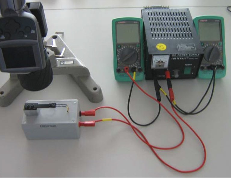 Abbildung 1: Erster Versuchsteil zur Bestimmug des Temperaturgradienten.