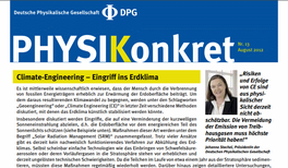 DPG warnt vor Eingriff ins Klima durch „Climate Engineering“