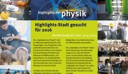 Ausschreibung Highlights der Physik 2016