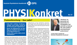 Fusionsforschung – Quo vadis?
