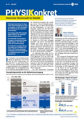 Titelseite des Physikkonkret zum Deutschen Strommarkt im Wandel